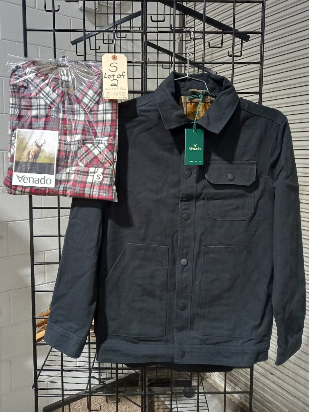 Men's Concealed Carry Flannel Lined Canvas Shirt Jacket + Flannel Shirt | Small